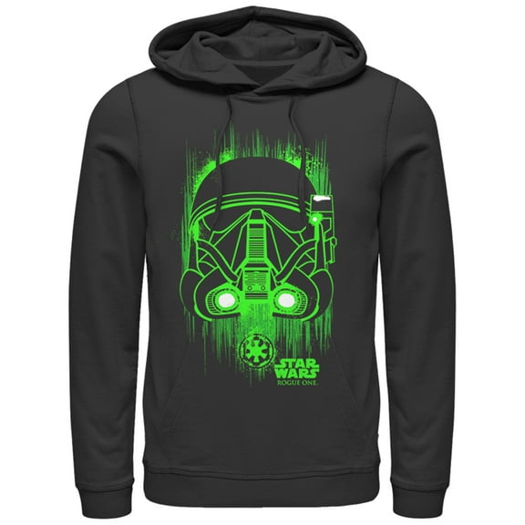 Men's Star Wars Rogue One Death Trooper Helmet Spray Paint  Pull Over Hoodie Black Small
