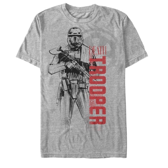 Men's Star Wars Rogue One Death Trooper Outline Graphic Tee Athletic Heather 2X Large