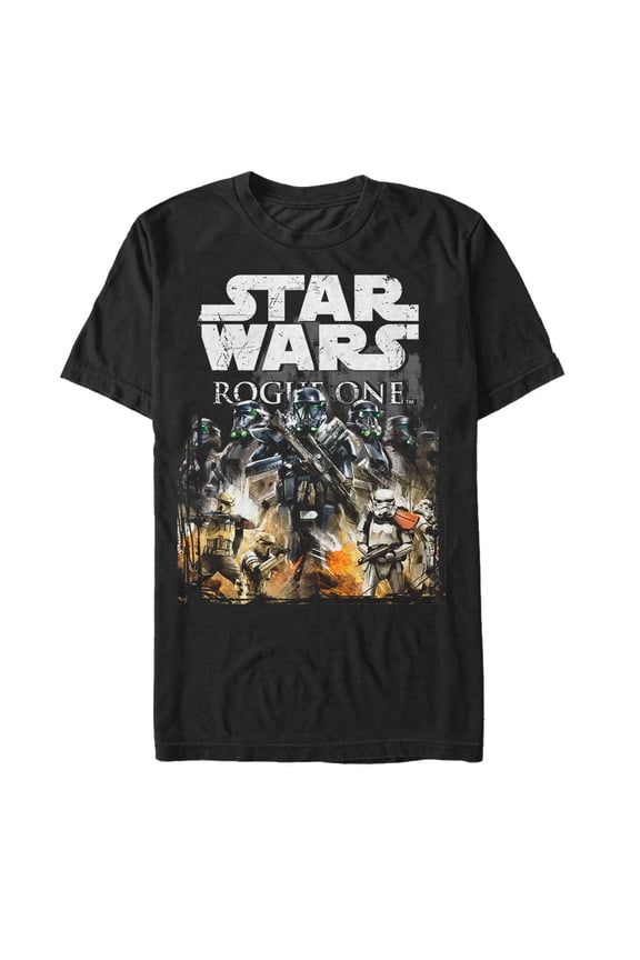 Men's Star Wars Rogue One Death Trooper Scene Graphic Tee Black Small