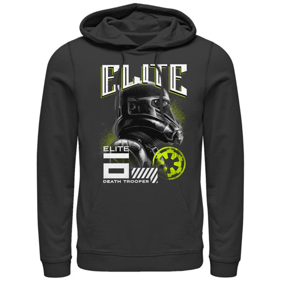 Men's Star Wars Rogue One Elite Death Trooper Portrait Pull Over Hoodie Black Large