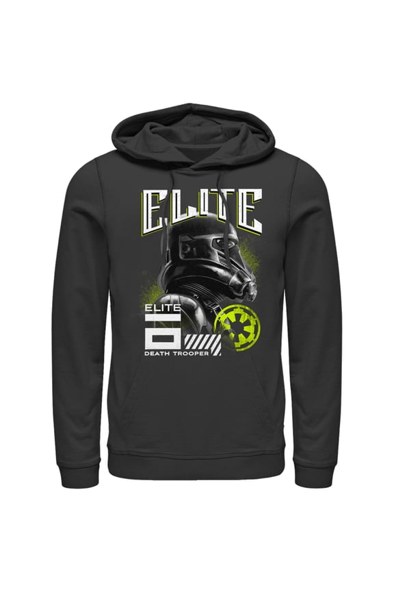 Men's Star Wars Rogue One Elite Death Trooper Portrait Pull Over Hoodie Black Large