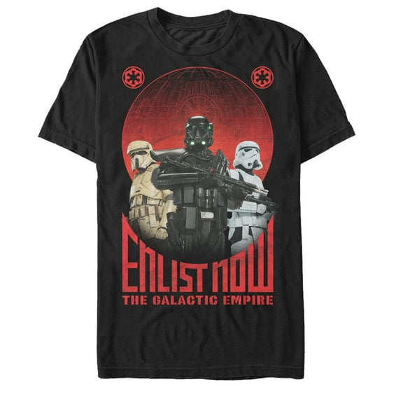 Men's Star Wars Rogue One Enlist Now Galactic Empire  Graphic Tee Black Medium