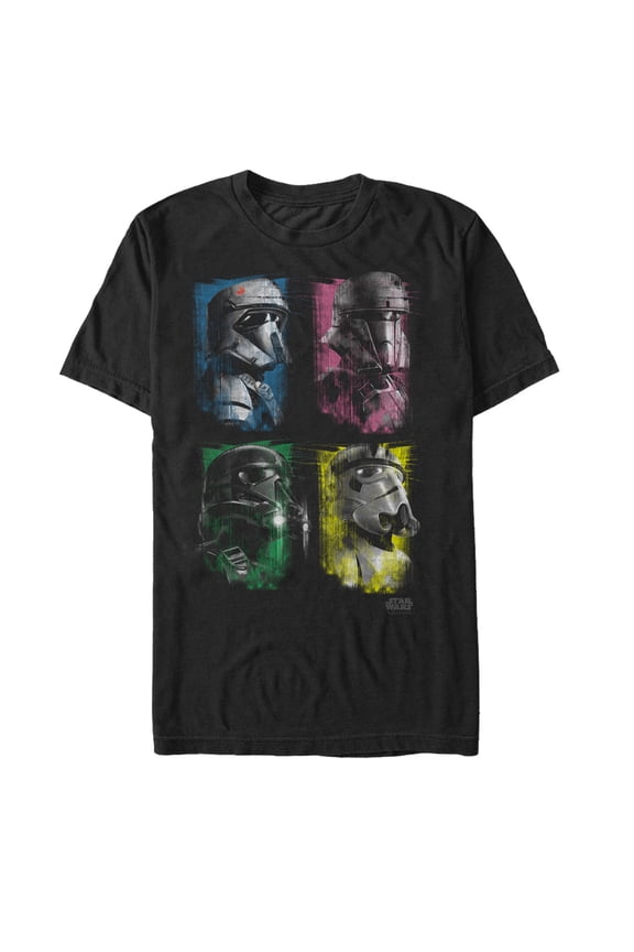 Men's Star Wars Rogue One Galactic Defense Trooper Square Graphic Tee Black Large