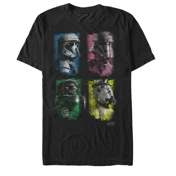 Men's Star Wars Rogue One Galactic Defense Trooper Square  Graphic Tee Black X Large