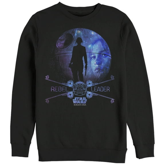 Men's Star Wars Rogue One Jyn Death Star Galaxy  Sweatshirt Black Small