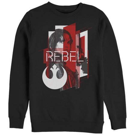 Men's Star Wars Rogue One Jyn Geometric Rebel Emblem Print Sweatshirt Black Large