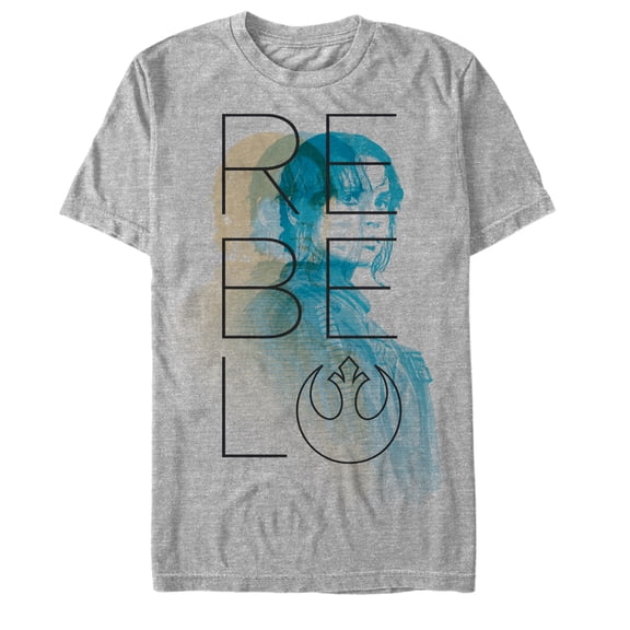 Men's Star Wars Rogue One Jyn Rebel Alliance Shadow Graphic Tee Athletic Heather Small