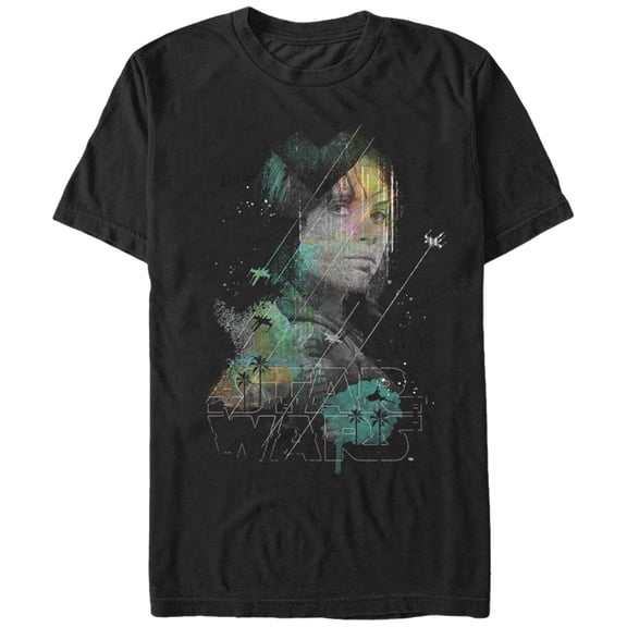 Men's Star Wars Rogue One Jyn Star Profile Logo Graphic Tee Black Medium