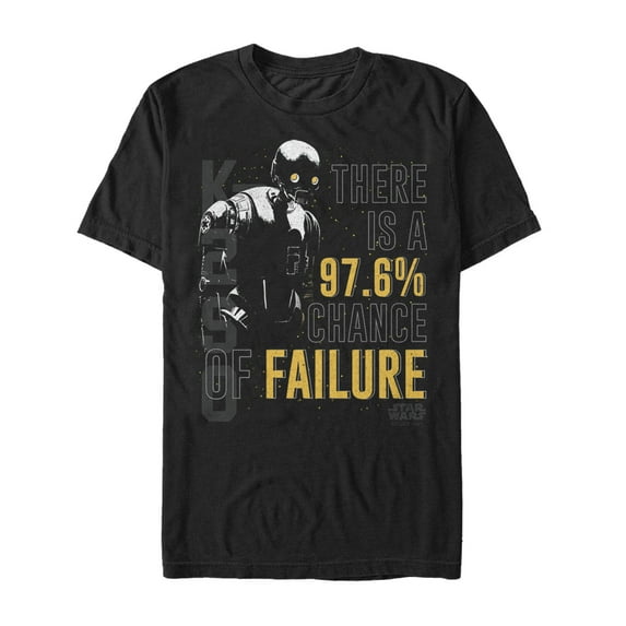 Men's Star Wars Rogue One K-2SO Chance of Failure Graphic Tee Black 5X Large