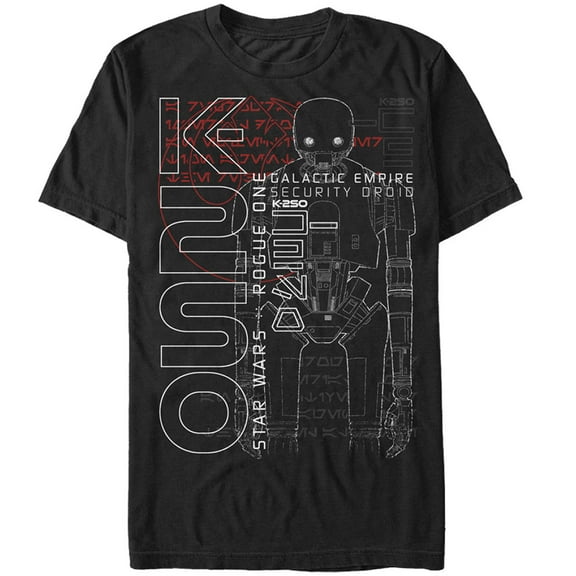 Men's Star Wars Rogue One K-2SO Galactic Empire  Graphic Tee Black 3X Large
