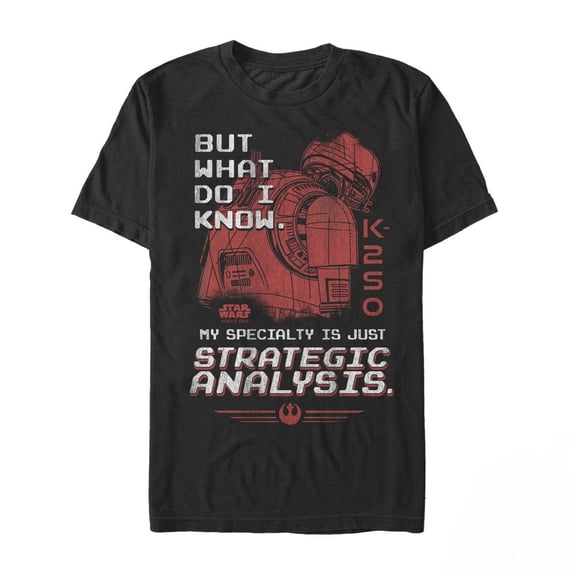 Men's Star Wars Rogue One K-2SO Strategic Analysis Graphic Tee Black X Large