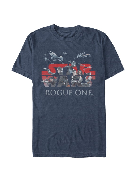 Men's Star Wars Rogue One Rebellion Logo Graphic Tee Navy Blue Heather 5X Large
