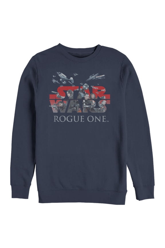 Men's Star Wars Rogue One Rebellion Logo Sweatshirt Navy Blue Large
