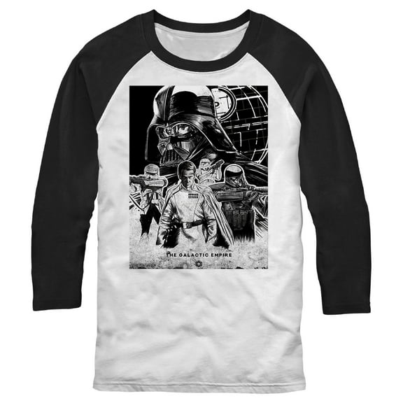 Men's Star Wars: Rogue One Rogue One Empire Military  Baseball Graphic Tee White/Black 2X Large