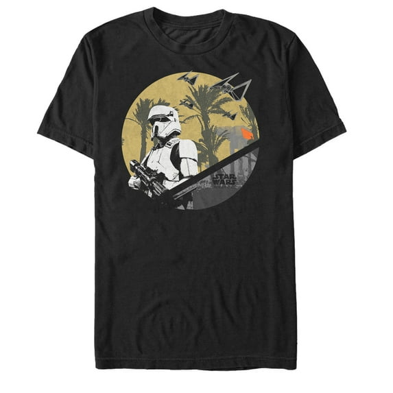 Men's Star Wars Rogue One Shoretrooper Scarif Battle Graphic Tee Black Large