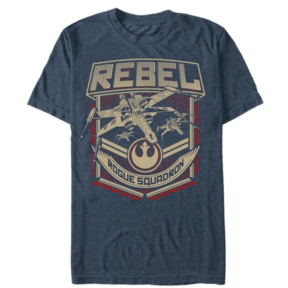 Men's Star Wars Rogue Squadron Emblem  Graphic Tee Navy Blue Heather Large