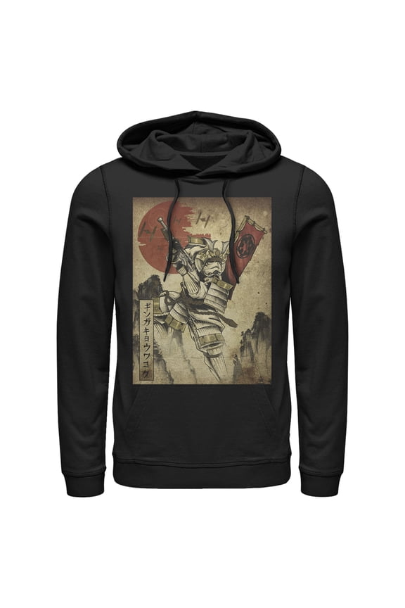 Men's Star Wars Samurai Stormtrooper Scene Pull Over Hoodie Black 2X Large