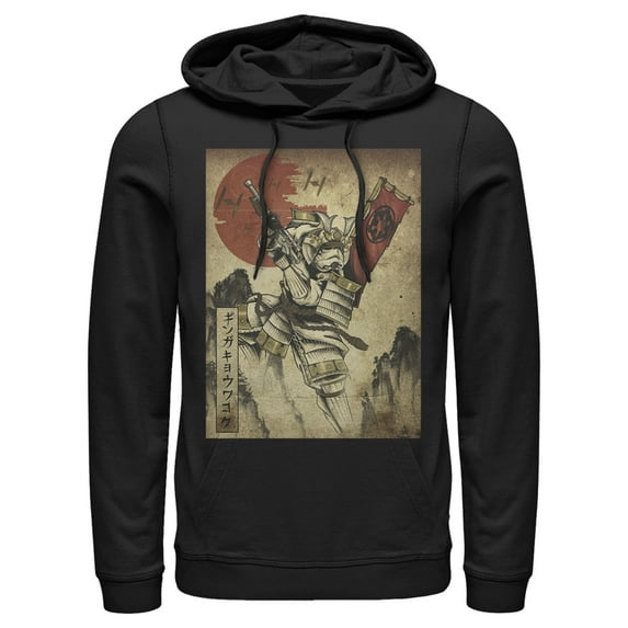 Men's Star Wars Samurai Stormtrooper Scene Pull Over Hoodie Black Large