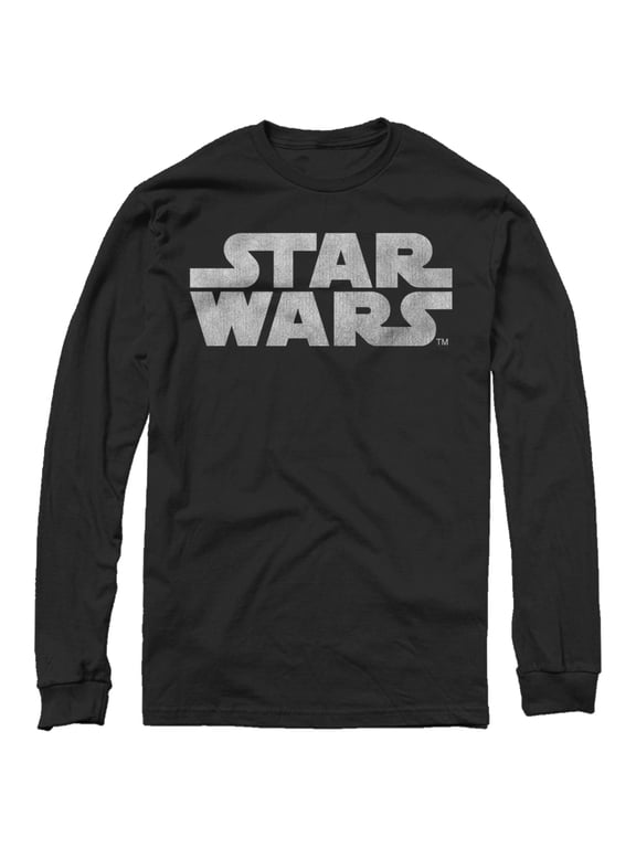 Men's Star Wars Simple Logo Long Sleeve Shirt Black 2X Large