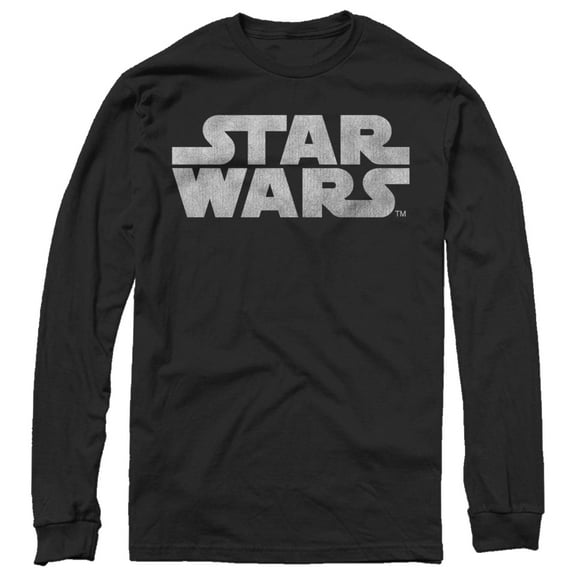 Men's Star Wars Simple Logo  Long Sleeve Shirt Black Medium