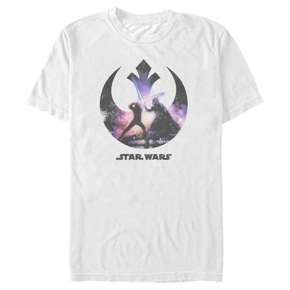 Men's Star Wars Skywalker Vader Duel Rebel Logo Graphic Tee White X Large