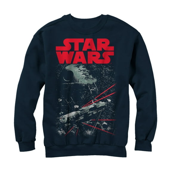 Men's Star Wars Space Fight Sweatshirt Navy Blue Small