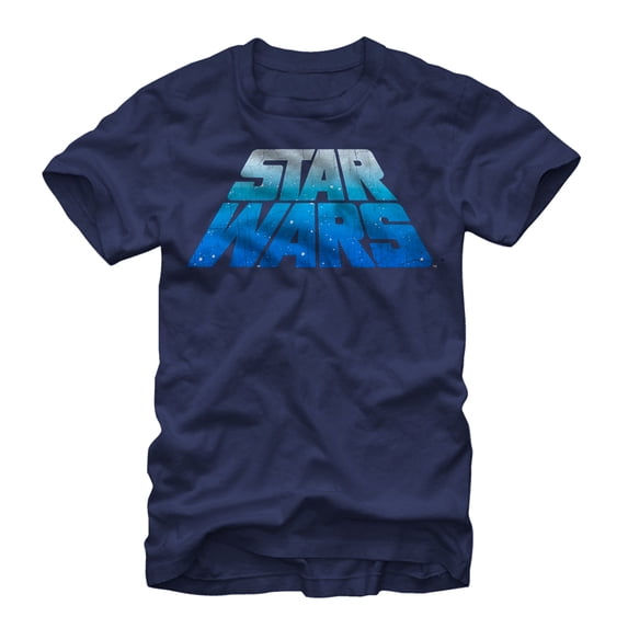 Men's Star Wars Space Logo Graphic Tee Navy Blue Large