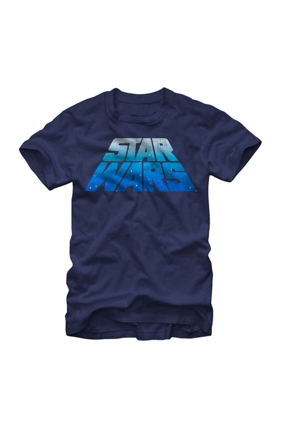Men's Star Wars Space Logo Graphic Tee Navy Blue Large