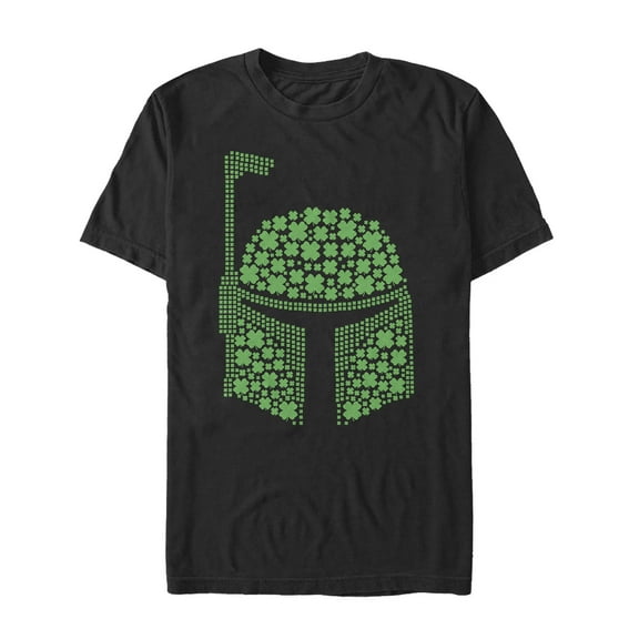 Men's Star Wars St. Patrick's Boba Fett Clover  Graphic Tee Black 4X Large
