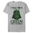 thumbnail image 1 of Men's Star Wars St. Patrick's Day Darth Vader I Find your Lack of Green Disturbing  Graphic Tee Athletic Heather Large, 1 of 5