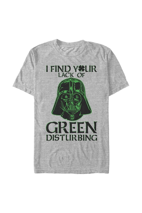 Men's Star Wars St. Patrick's Day Darth Vader I Find your Lack of Green Disturbing Graphic Tee Athletic Heather X Large