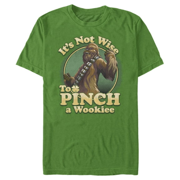 Men's Star Wars St. Patrick's Day It's Not Wise To Pinch A Wookie Graphic Tee Kelly Green Medium