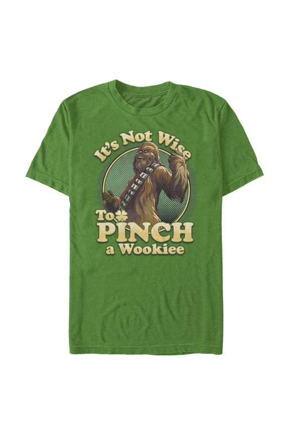 Men's Star Wars St. Patrick's Day It's Not Wise To Pinch A Wookie Graphic Tee Kelly Green X Large
