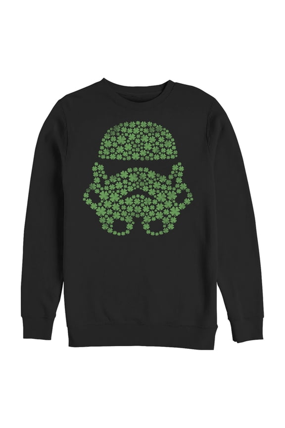 Men's Star Wars St. Patrick's Day Shamrock Stormtrooper Sweatshirt Black Small