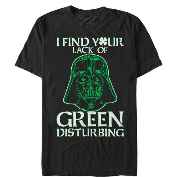 Men's Star Wars St. Patrick's Day Vader Lack of Clover Graphic Tee Black Medium