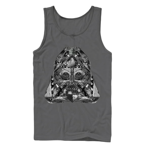 Men's Star Wars Starfighter Vader Helmet  Tank Top Charcoal X Large