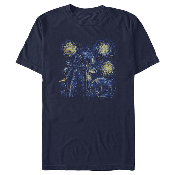 Men's Star Wars Starry Darth Vader Graphic Tee Navy Blue X Large