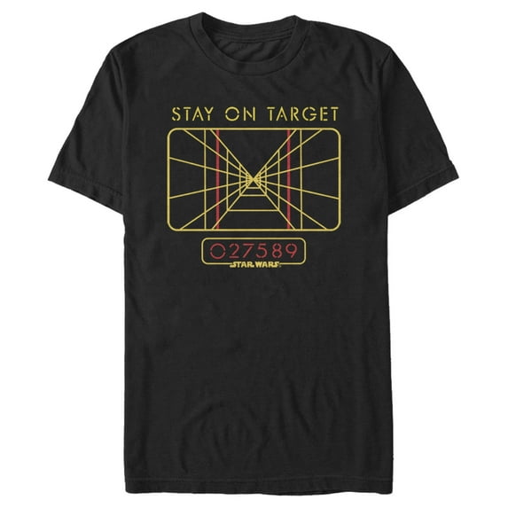 Men's Star Wars Stay on Target Line Graphic Tee Black X Large