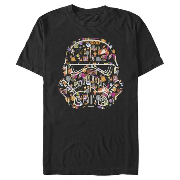 Men's Star Wars Stormtrooper Candy Face Graphic Tee Black Small