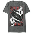 thumbnail image 1 of Men's Star Wars Stormtrooper Death Star Card  Graphic Tee Charcoal Heather Medium, 1 of 4