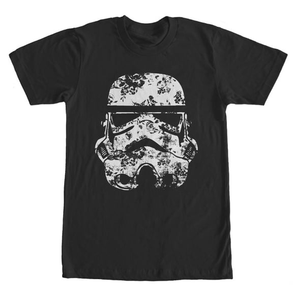 Men's Star Wars Stormtrooper Helmet Flowers  Graphic Tee Black Medium