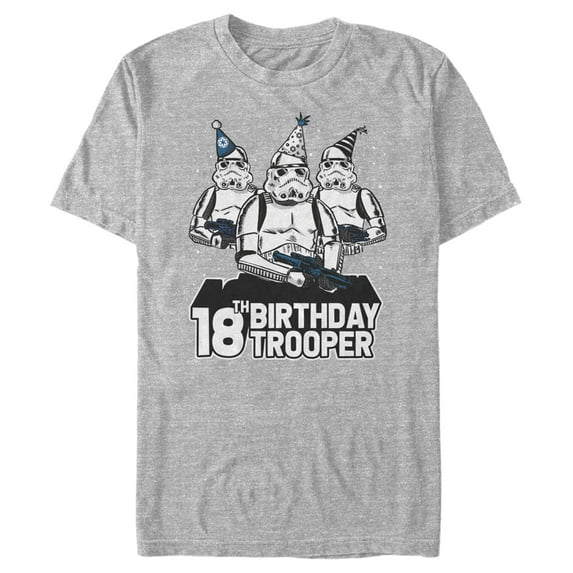 Men's Star Wars Stormtrooper Party Hats Trio 18th Birthday Trooper Graphic Tee Athletic Heather Medium