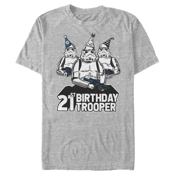 Men's Star Wars Stormtrooper Party Hats Trio 21st Birthday Trooper Graphic Tee Athletic Heather 2X Large