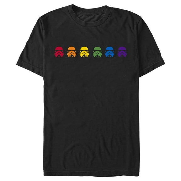 Men's Star Wars Stormtrooper Pride Rainbow  Graphic Tee Black 3X Large