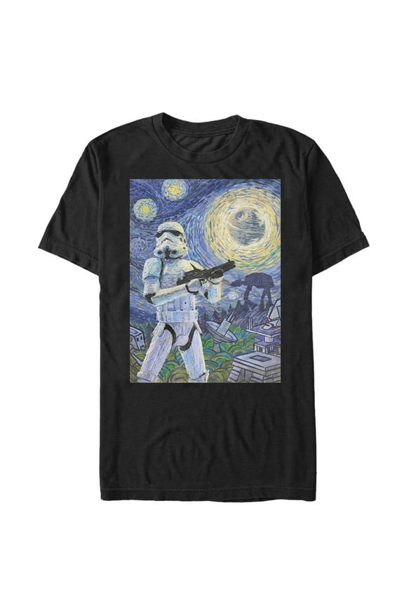 Men's Star Wars Stormtrooper Starry Night  Graphic Tee Black Large