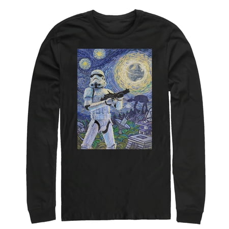 Men's Star Wars Stormtrooper Starry Night Long Sleeve Shirt Black Large