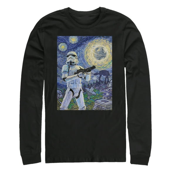 Men's Star Wars Stormtrooper Starry Night Long Sleeve Shirt Black X Large