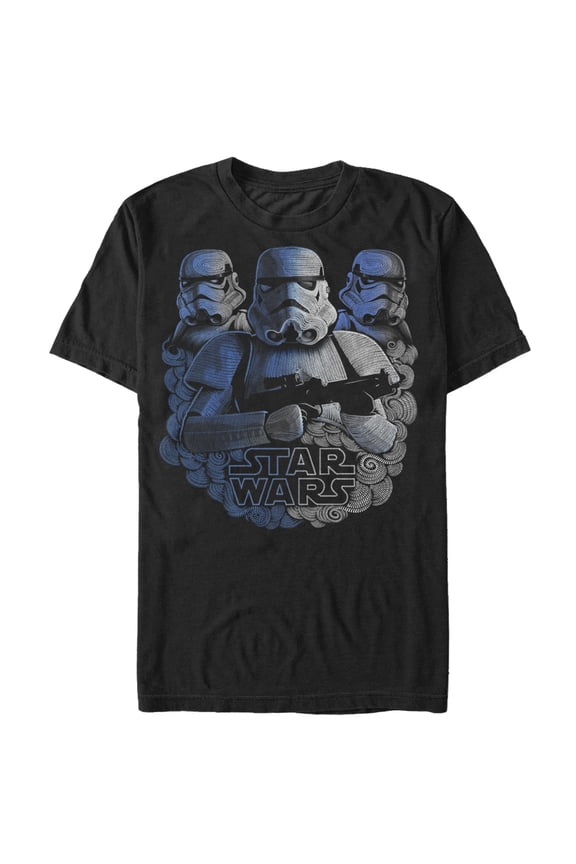 Men's Star Wars Stormtrooper Swirl  Graphic Tee Black Medium
