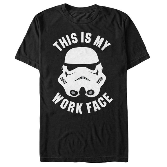 Men's Star Wars Stormtrooper This is My Work Face  Graphic Tee Black 2X Large