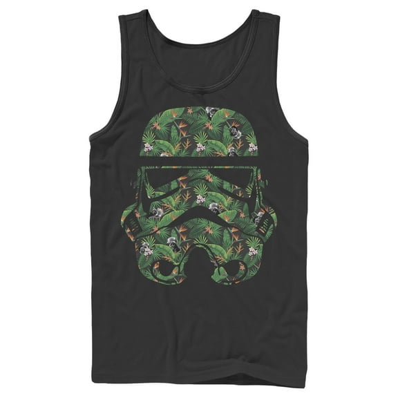 Men's Star Wars Stormtrooper Tropical Helmet  Tank Top Black Small